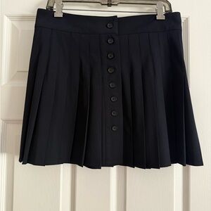 Burberry Black Pleated Skater Mini Skirt